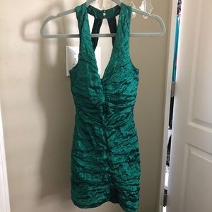 EMERALD GREEN  / teal Nicole Miller cocktail dress